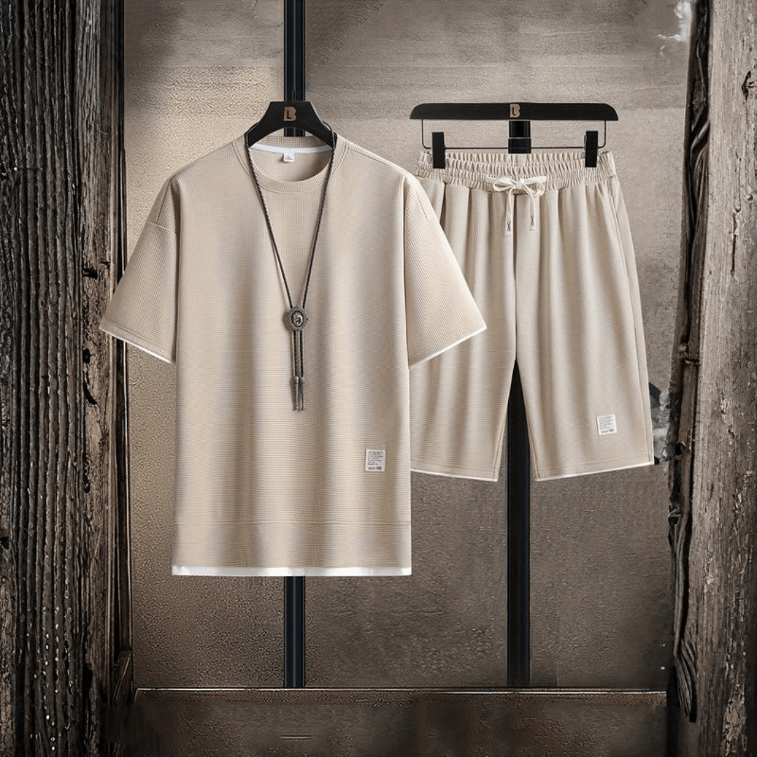 Lounge Comfort | Men's Waffle Knit Lounge Set with Relaxed Fit | Breathable Fabric for Casual Comfort