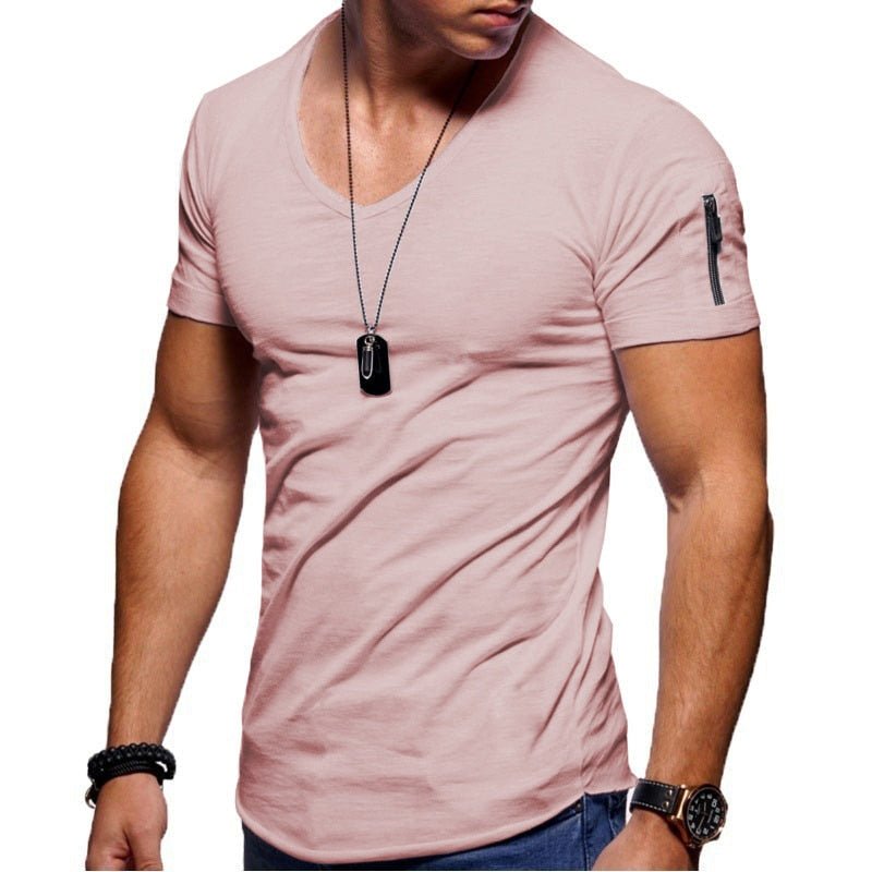 Active Essentials | Men's T-Shirt with Breathable Fabric | Stylish V-Neck Design for Comfort and Flexibility