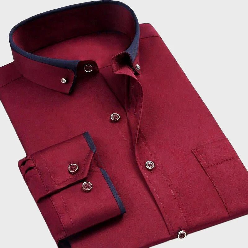 Apex Luxe | Men's Dress Shirt with Full-Length Sleeves & Soft Stretch Fabric | Versatile Elegance for Any Occasion