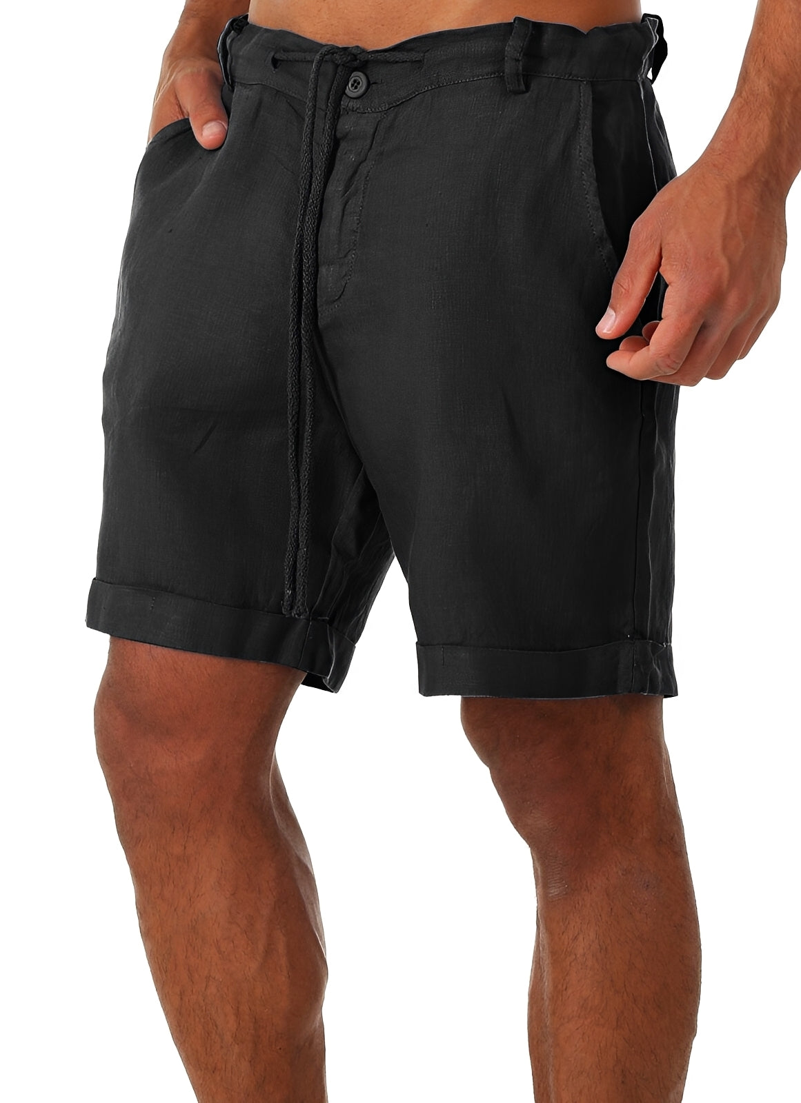 Casual Lace-Up Men's Shorts with Adjustable Waistband | Relaxed Fit for Summer Comfort