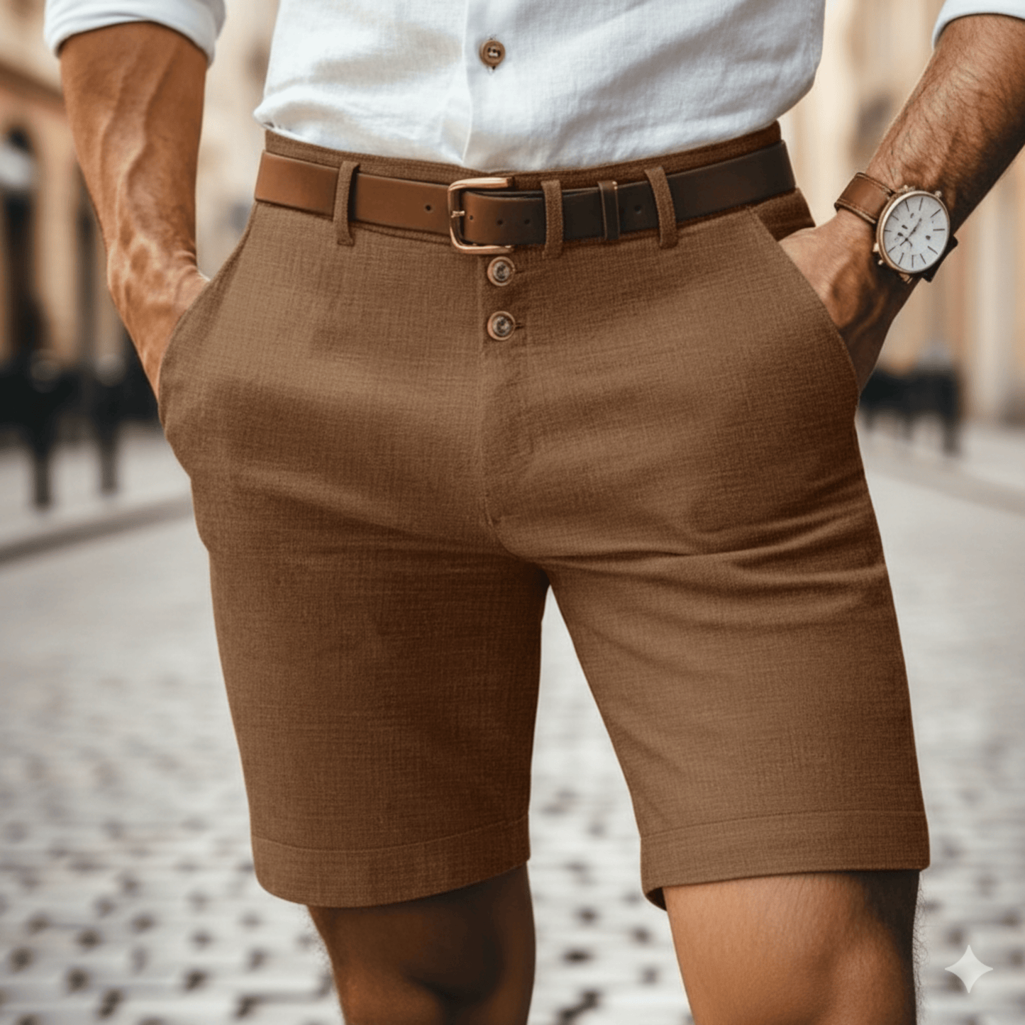 Classic Linen Shorts | Lightweight Summer Wear with Button Front Closure | Comfortable Casual Style for Everyday Outings