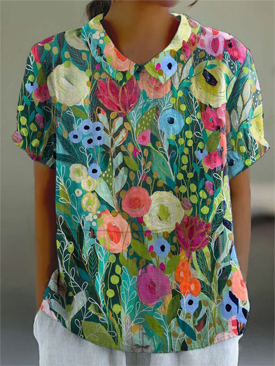 Daisy Collection | Women's Shirt with Vibrant Floral Print | Lightweight Comfort for Effortless Summer Style