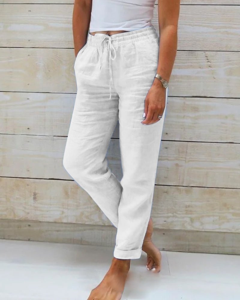 Effortless Elegance | Women's Stretchy Lightweight Pants with Elastic Waist | Comfortable Design for All-Day Wear
