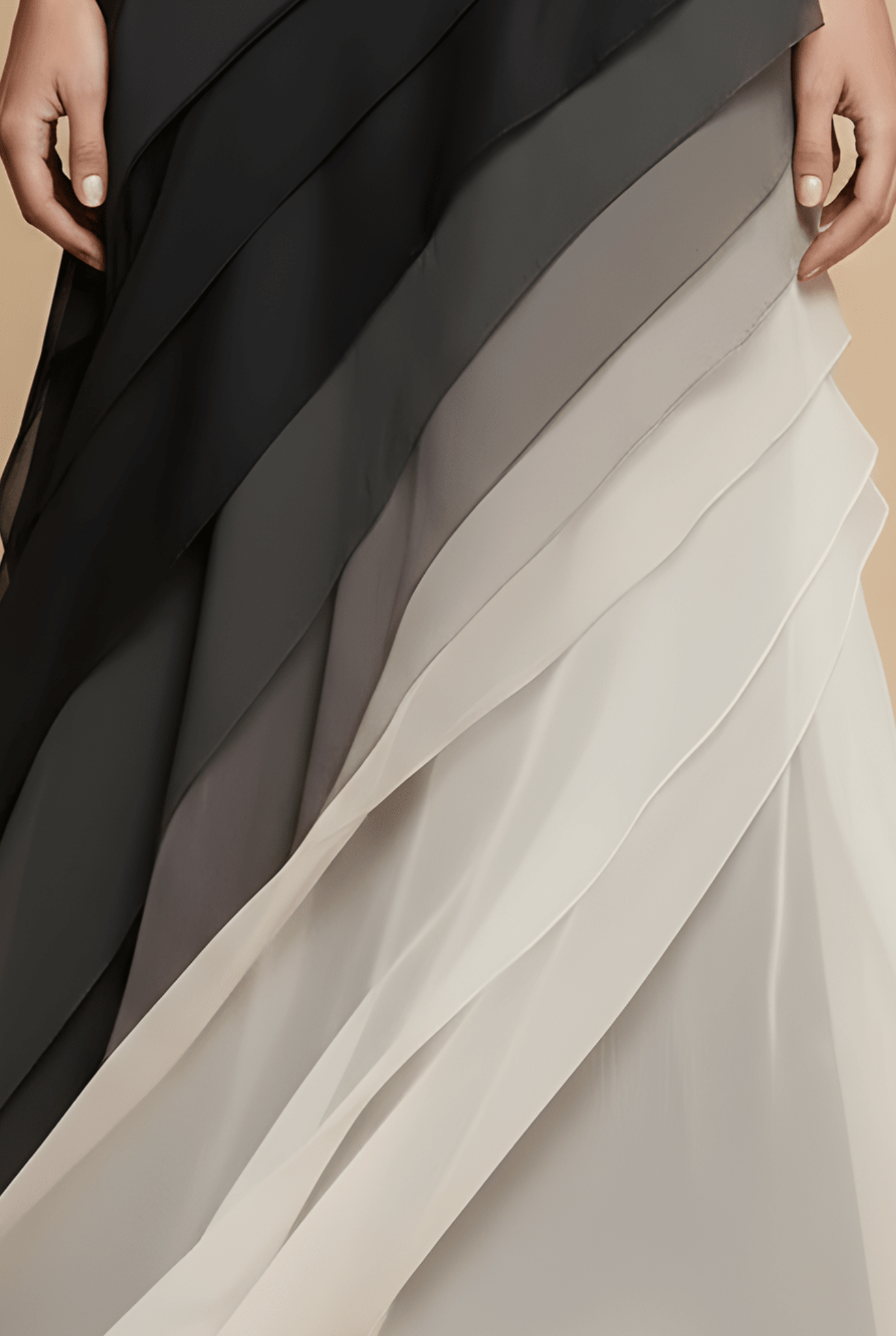 Elegant Layered Ombre Maxi Dress | Flattering Fit with Asymmetrical Skirt for Formal Events