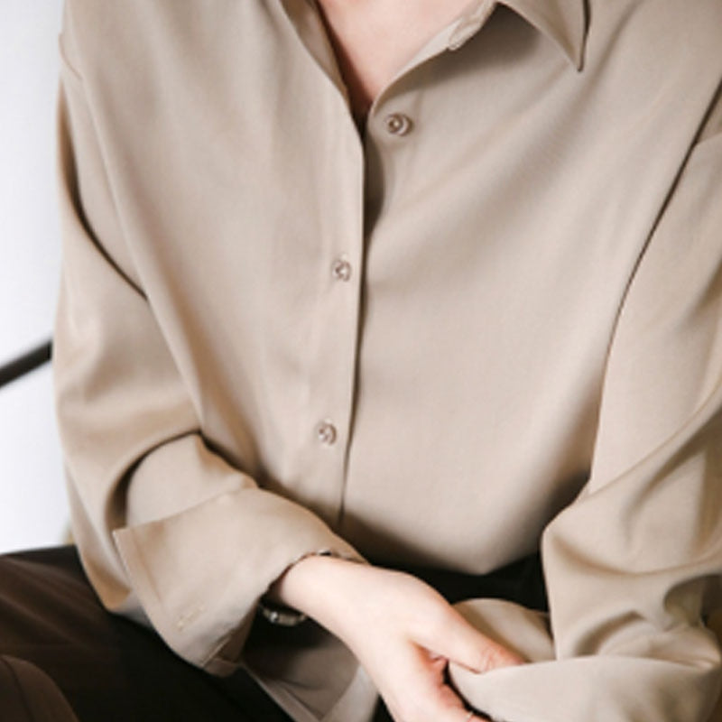 Elegant Silk Blouse for Women with Vintage Collar & Refined Cuffs | Timeless Style for Any Occasion