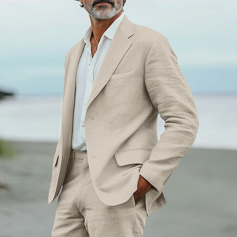 Elegant Tailored Men's Suit Set with Lightweight Fabric | Stylish Summer Attire for Comfort and Versatility
