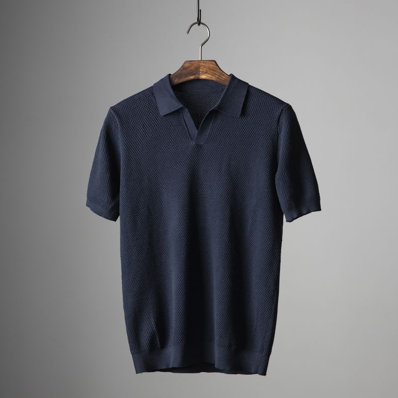 Elevated Essentials | Men's Polo Shirt with Textured Fabric | Versatile Summer Staple for Effortless Style