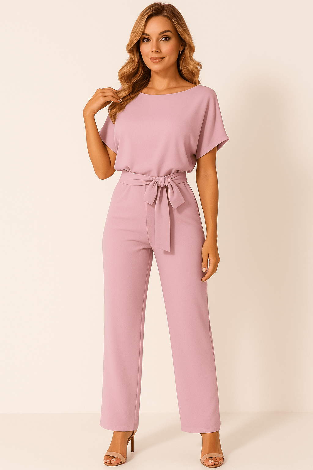 Elva | Elegant Jumpsuit for Women with Adjustable Tie Belt | Flattering Fit for All Occasions