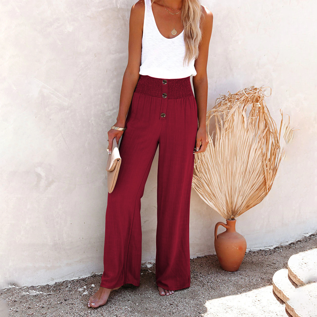 Esther Collection | Women's Wide Leg Pants with High Waist & Relaxed Fit | Effortless Style for Everyday Comfort