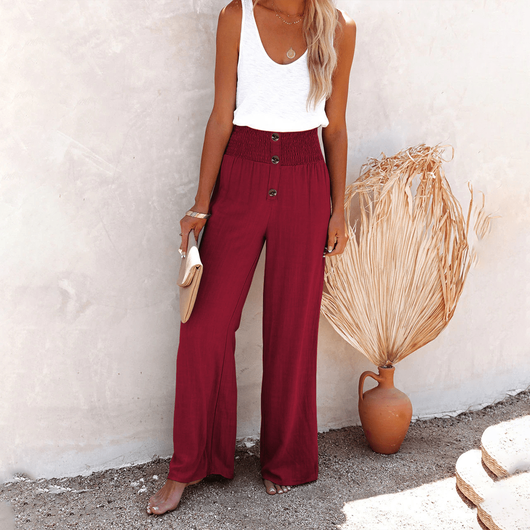 Esther Collection | Women's Wide Leg Pants with High Waist & Relaxed Fit | Effortless Style for Everyday Comfort