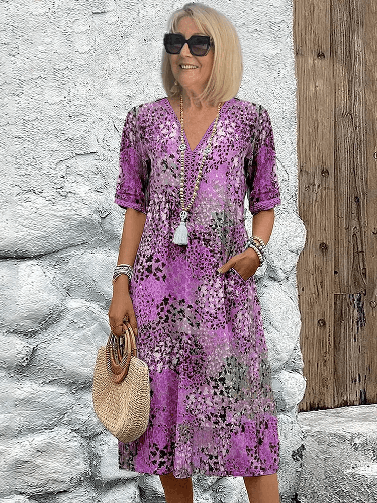 Floral Midi Dress | Breathable Fabric with Relaxed Fit for All-Day Comfort