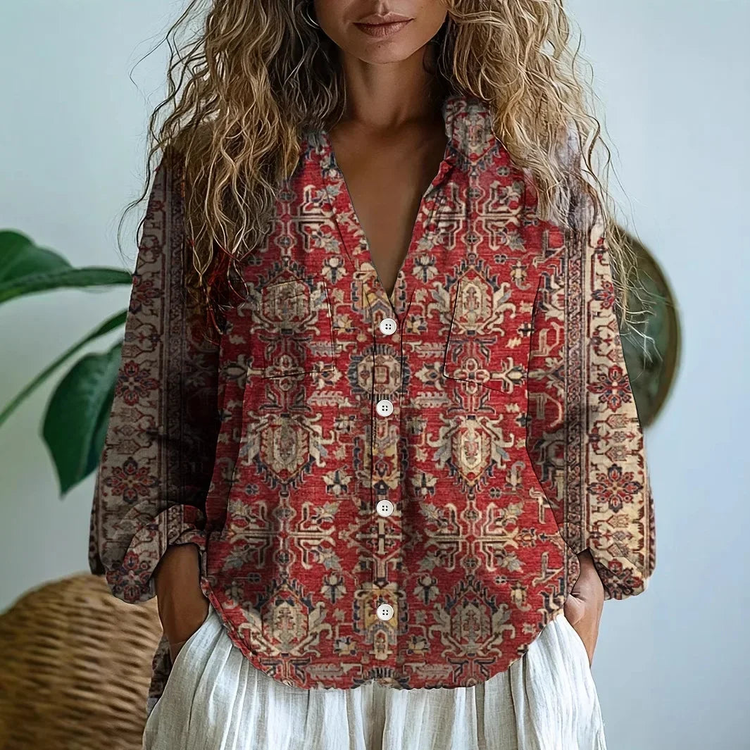 Kristi™ | Women's Blouse with Nature Print & Relaxed Fit | Stylish Summer Top for Effortless Elegance
