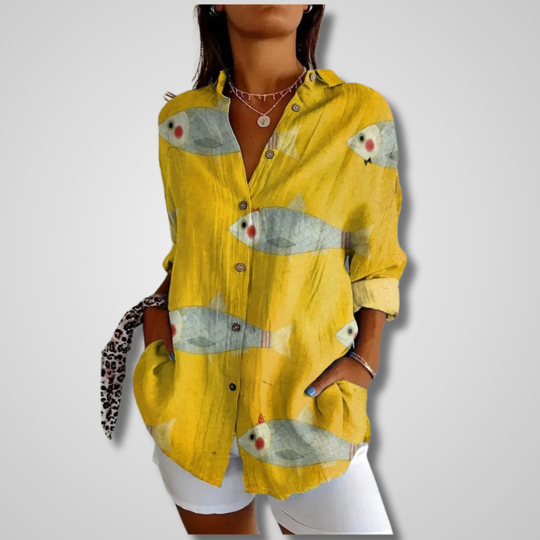 Vintage Charm | Women's Shirt with Lightweight Fabric & Relaxed Fit | Effortless Style for Warm Days