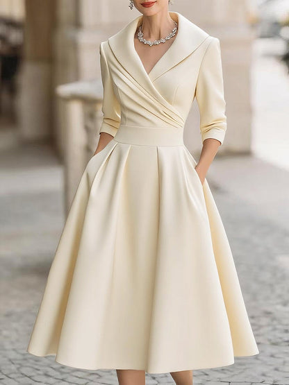 Reece™ Elegant Midi Dress — Flattering Satin-Finish Silhouette 3