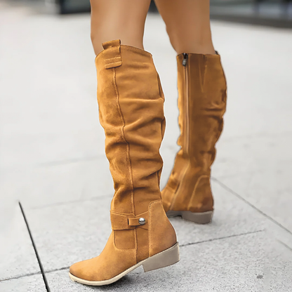 Sadie Collection | Brown Knee High Boots with All-Day Cushioning | Stylish Footwear for Women