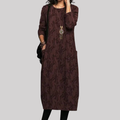 Chic Floral Midi Dress | Soft Cotton Blend with Pockets for Effortless Style