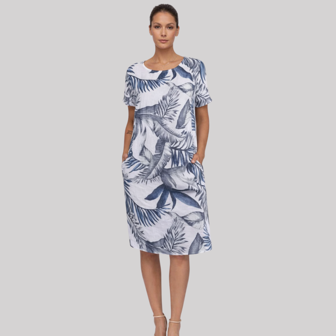 Ivy Collection | Women's Summer Dress with Botanical Print | Relaxed Fit for Effortless Comfort