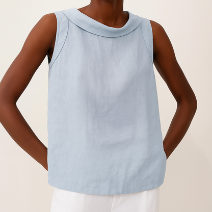Sleeveless Roll Collar Top — Elegant Summer Essential 5