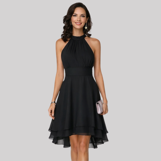 Elegant Collection | Women's Dress with Ruffle Hem & Halter Neck | Perfect for Summer Cocktails