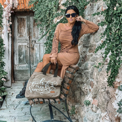 Elegant Collection | Women's Dress with Figure-Flattering Ruching | Versatile Midi Dress for Day-to-Evening Wear