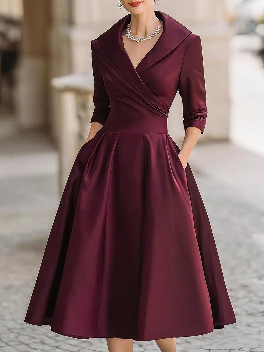 Reece™ Elegant Midi Dress — Flattering Satin-Finish Silhouette 2