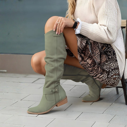 Sadie Collection | Brown Knee High Boots with All-Day Cushioning | Stylish Footwear for Women