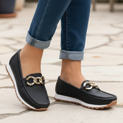 Ellie Collection | Black Loafers for Women with Slip-Resistant Sole | Stylish Comfort for Daily Wear