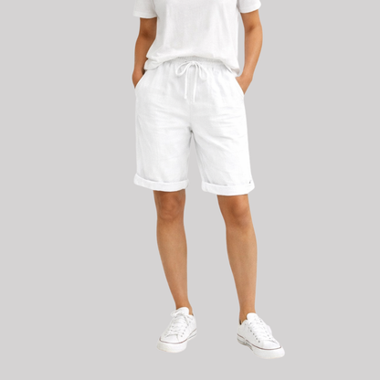 Aveline | Women's Linen Capri Pants with Elastic Drawstring Waist | Relaxed Fit for Effortless Style