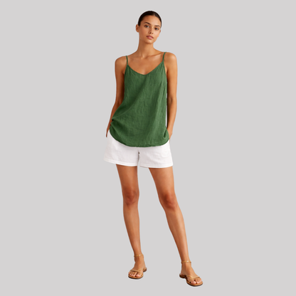 Linen Spring Top | Women's Tank Top with Spaghetti Straps | Relaxed Fit for Effortless Style