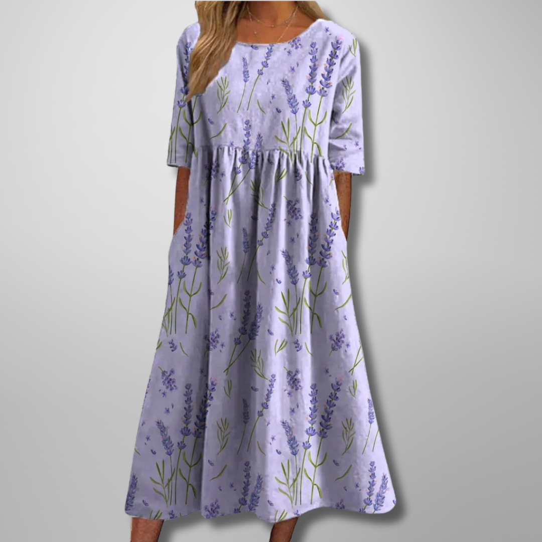 Embroidered Relaxed Floral Midi Dress for Women 3