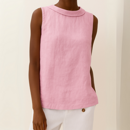 Sleeveless Roll Collar Top — Elegant Summer Essential 7