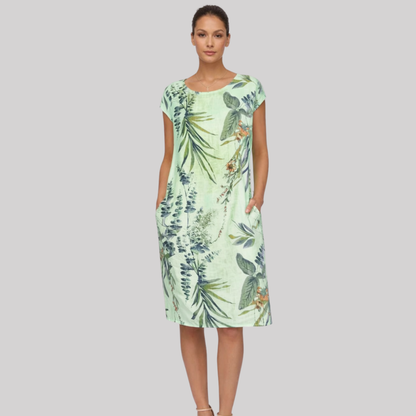 Ivy Collection | Women's Summer Dress with Botanical Print | Relaxed Fit for Effortless Comfort