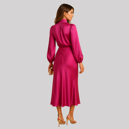 Elegant Collection | Women's Midi Dress with High Waist Design | Timeless Style for Effortless Sophistication