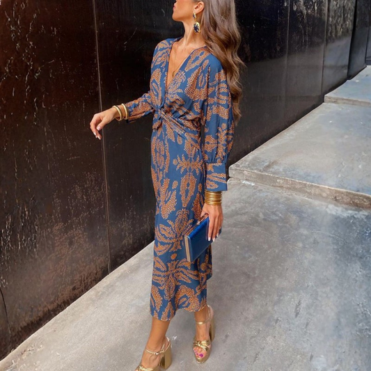 Elsie Collection | Women's A-Line Maxi Dress with Wrap Neckline | Elegant Summer Style for Wedding Guests