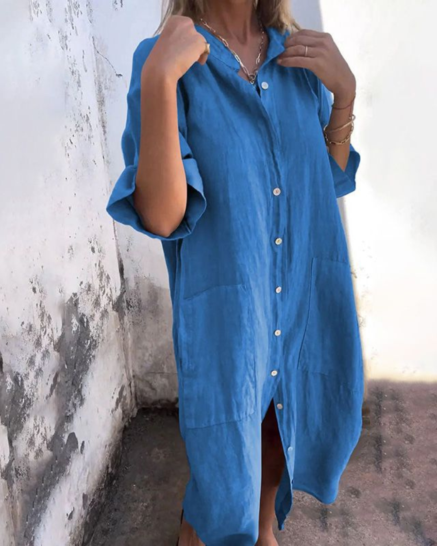 Valerie™ Boho Shirt Dress — Flowy Lightweight Women's Midi 3