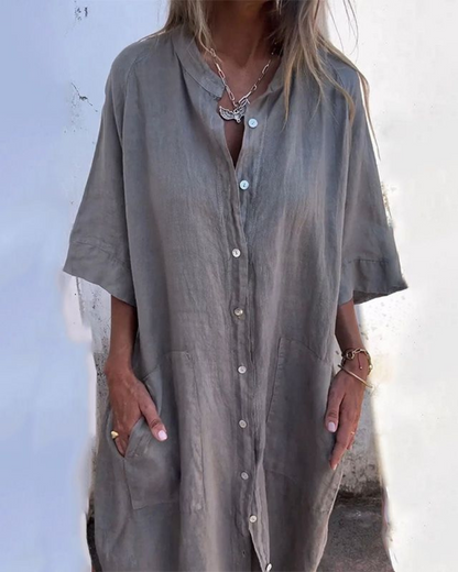 Valerie™ Boho Shirt Dress — Flowy Lightweight Women's Midi 1