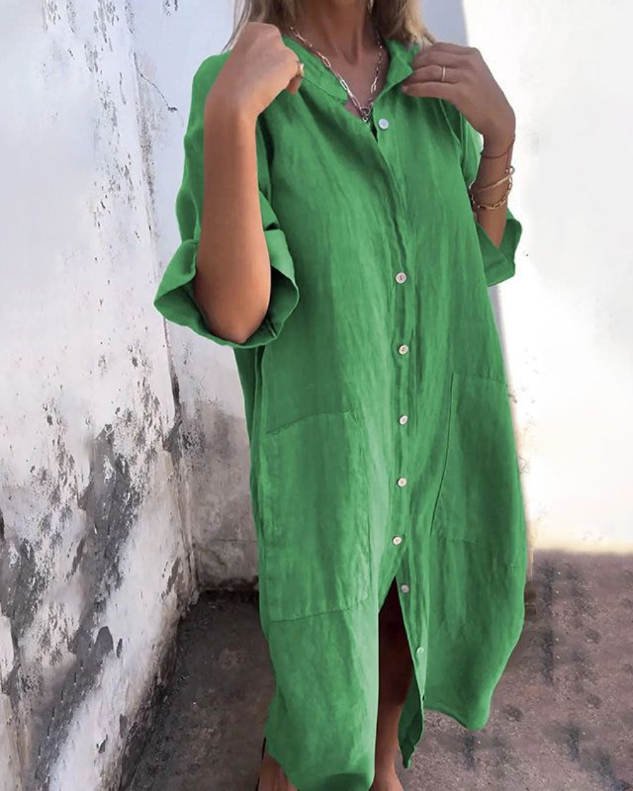 Valerie™ Boho Shirt Dress — Flowy Lightweight Women's Midi 4