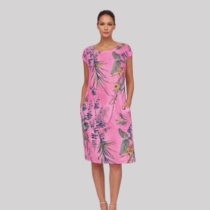 Ivy Collection | Women's Summer Dress with Botanical Print | Relaxed Fit for Effortless Comfort