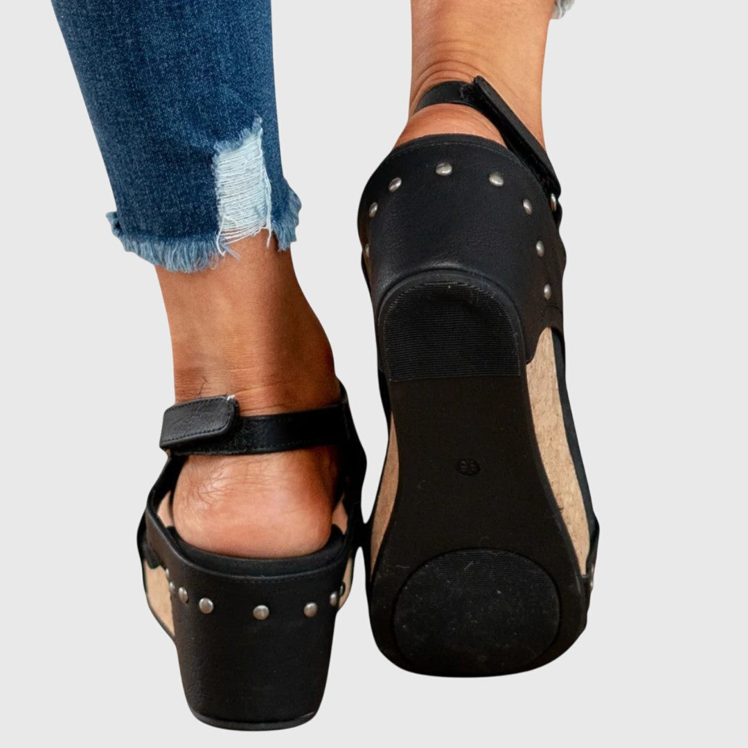 Adela Orthopedic Sandals — Cushioned Wedge with Adjustable Buckle 8