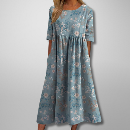 Embroidered Relaxed Floral Midi Dress for Women 5