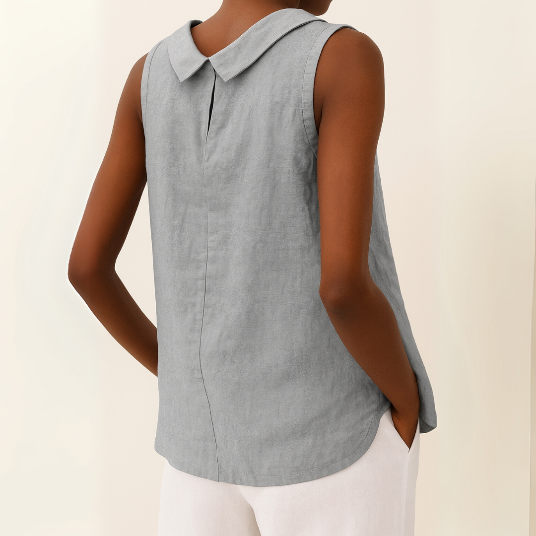 Sleeveless Roll Collar Top — Elegant Summer Essential 2