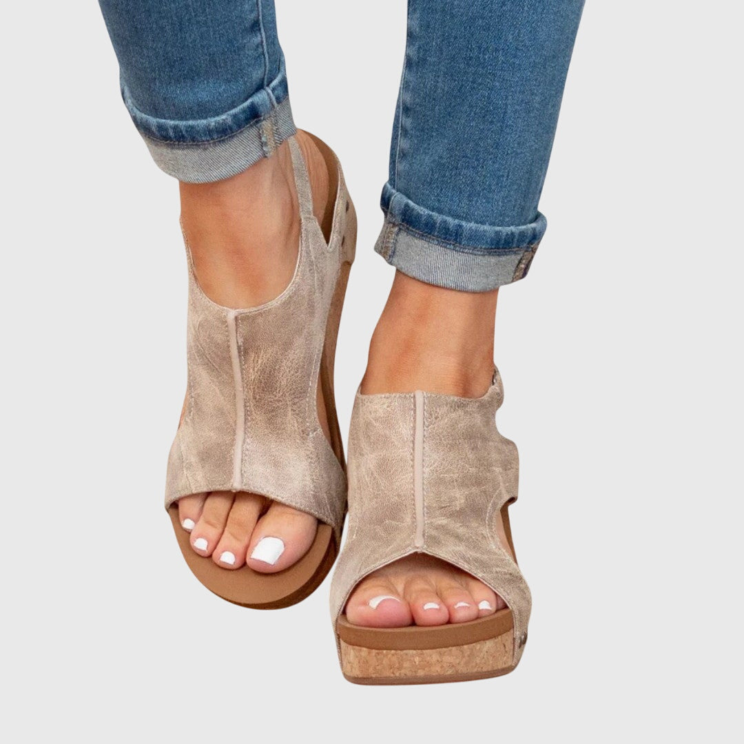 Adela Orthopedic Sandals — Cushioned Wedge with Adjustable Buckle 1