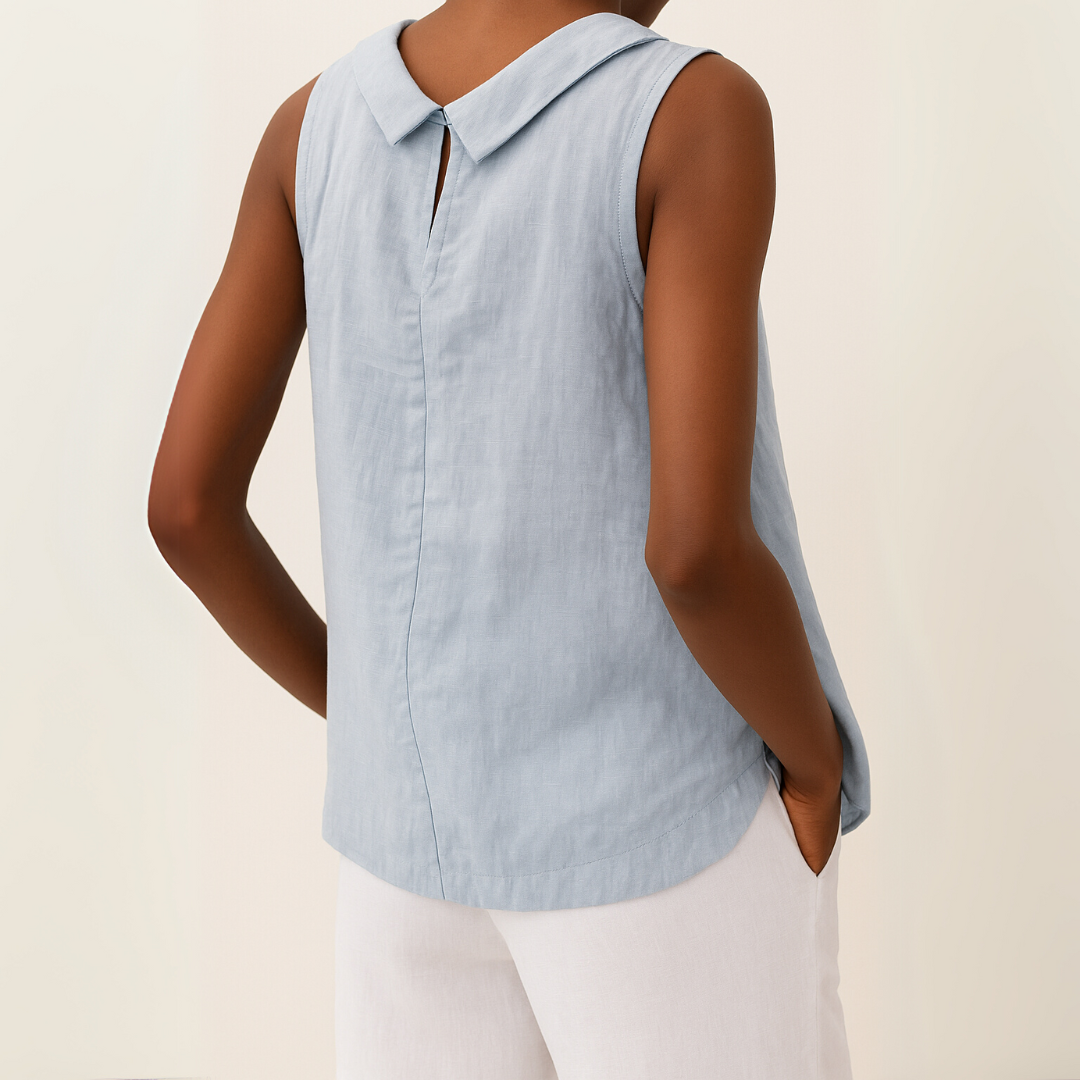 Sleeveless Roll Collar Top — Elegant Summer Essential 4