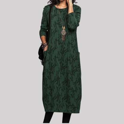 Chic Floral Midi Dress | Soft Cotton Blend with Pockets for Effortless Style