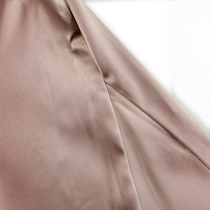Elegant Evening Gown | Champagne Satin One-Shoulder Dress with Luxurious Drape | Formal Wear for Timeless Sophistication