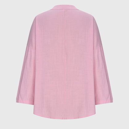 Flowy Elegant Beach Shirt for Women — Long Sleeve Relaxed Fit 8