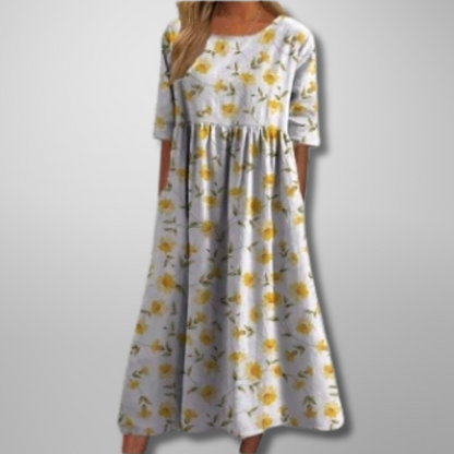Embroidered Relaxed Floral Midi Dress for Women 7