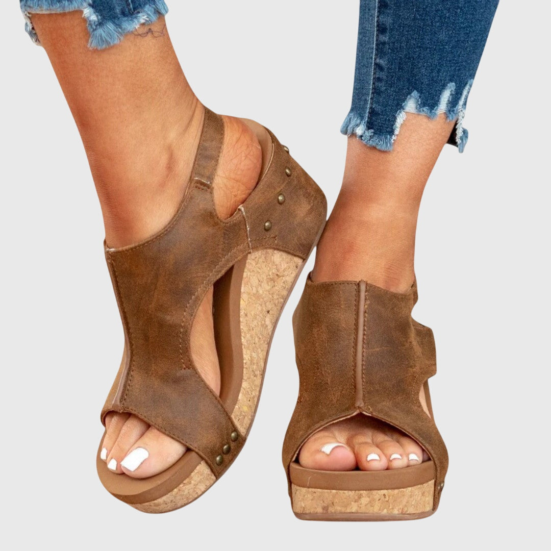 Adela Orthopedic Sandals — Cushioned Wedge with Adjustable Buckle 10