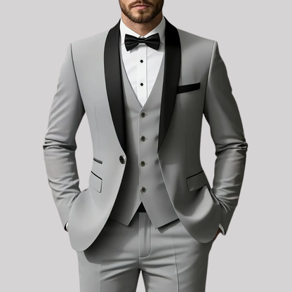 Elegant Men's Suit | Tailored Three-Piece Wedding Suit with Shawl Lapel | Perfect for Summer Weddings
