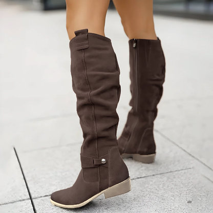 Sadie Collection | Brown Knee High Boots with All-Day Cushioning | Stylish Footwear for Women